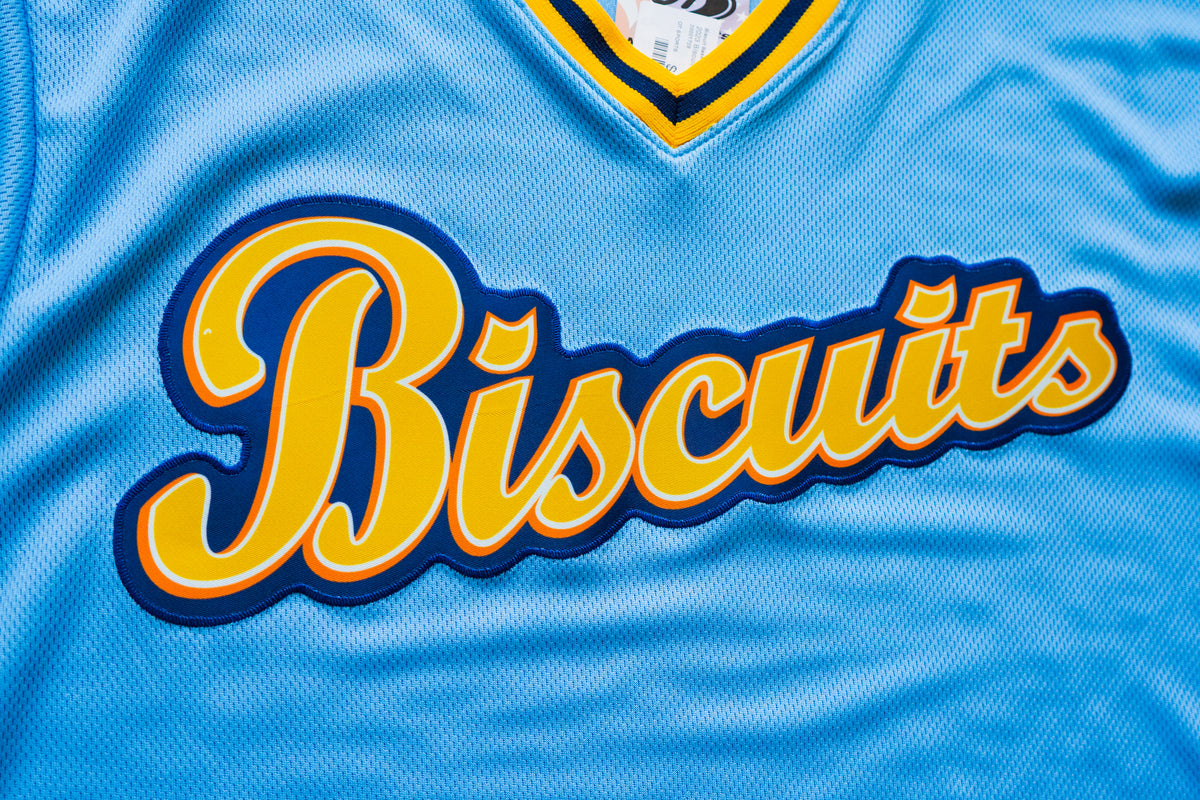 Authentic Powder Blue Biscuits Jersey Montgomery Biscuits
