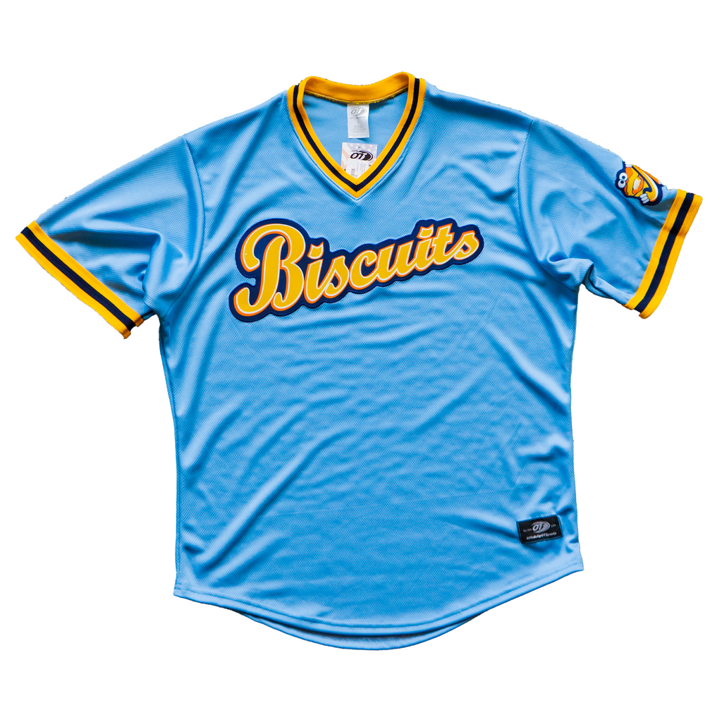 Authentic Powder Blue Biscuits Jersey Montgomery Biscuits